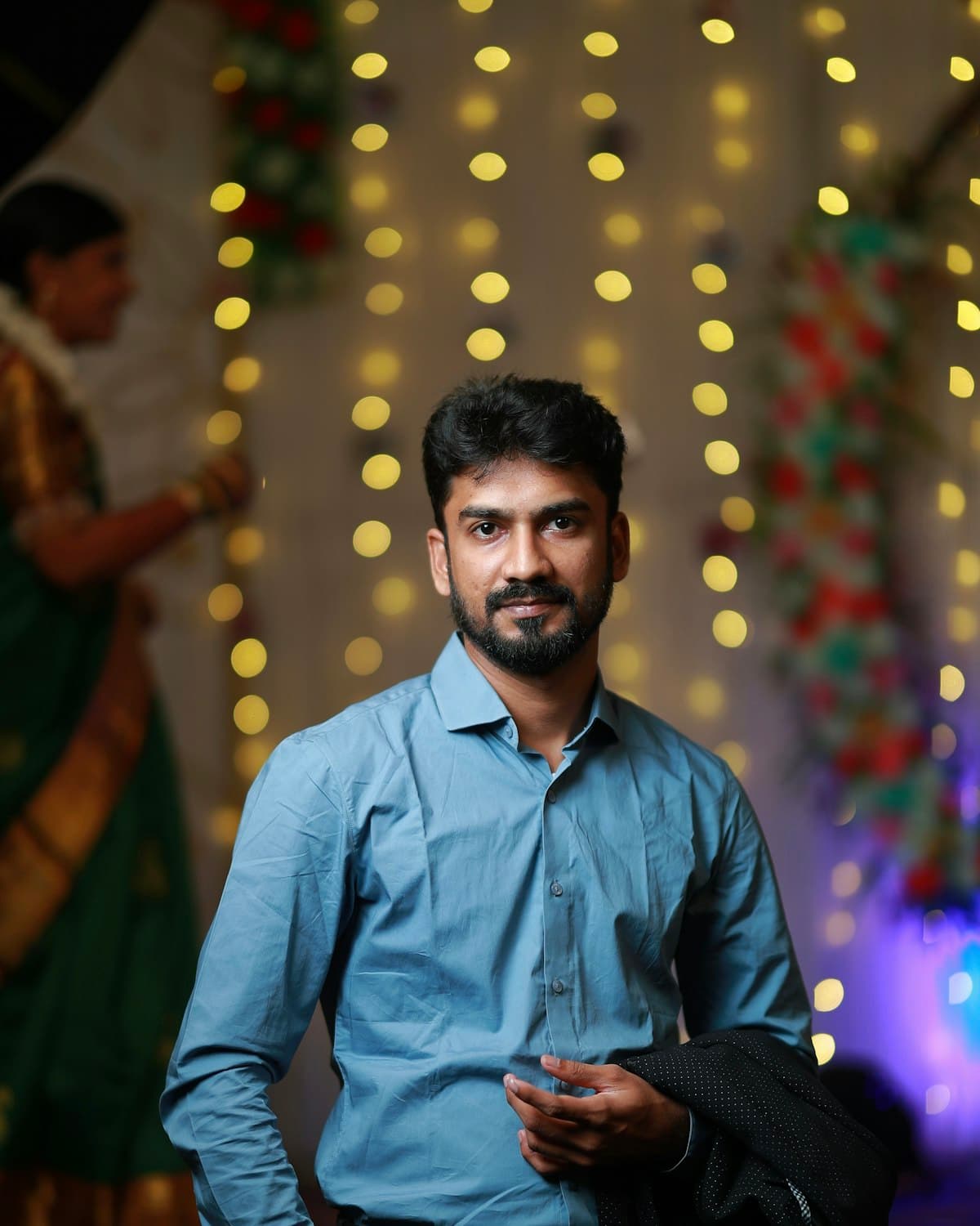 Portrait of a man at an evening event